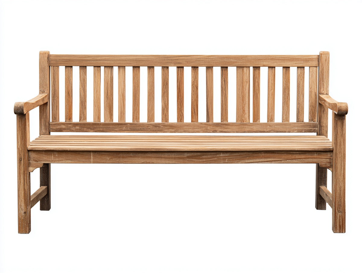 Gartenbank aus Holz 180 x 65 x 90 cm - Naturholz - Klassisches Design für Garten und Terrasse