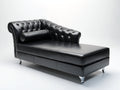 Chaiselongue Kunstleder 180x85x80 cm - Schwarz - klassisches Design für das Wohnzimmer