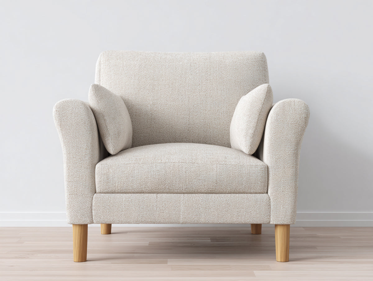 Sessel aus Bouclé Stoff 80 x 75 x 85 cm - Beige - Modernes Design für Wohnzimmer