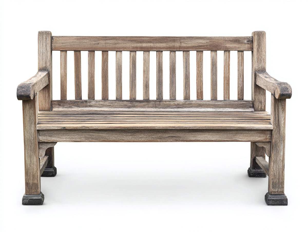 Gartenbank Holzbank 180x65x90 cm - Grau Natur - Klassisches Design