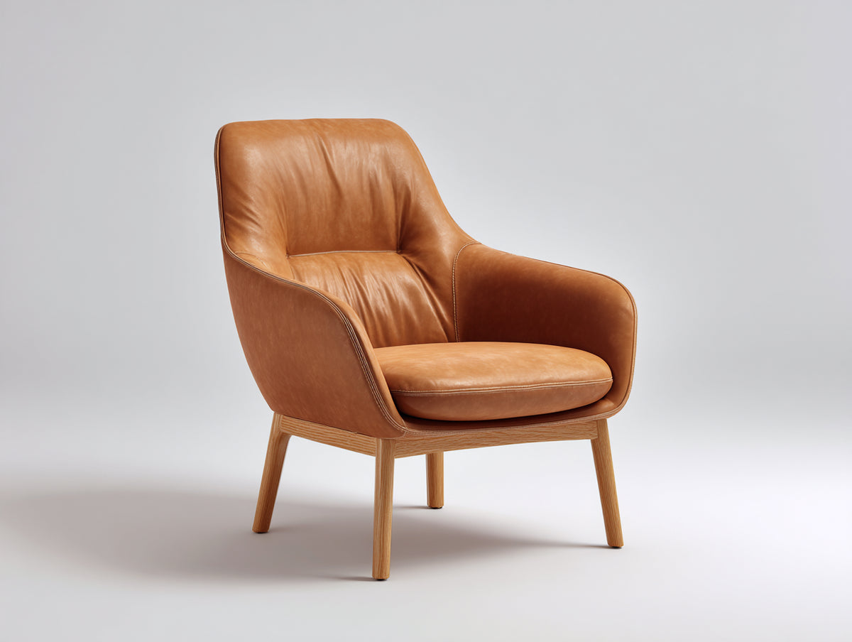 Sessel aus Leder 85 x 80 x 90 cm - Braun - Modernes Design für Wohnzimmer und Lounge