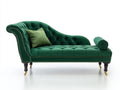 Chaiselongue aus Samt 180 x 75 x 85 cm - Dunkelgrün - Klassisches Design für Wohnzimmer und Lounge