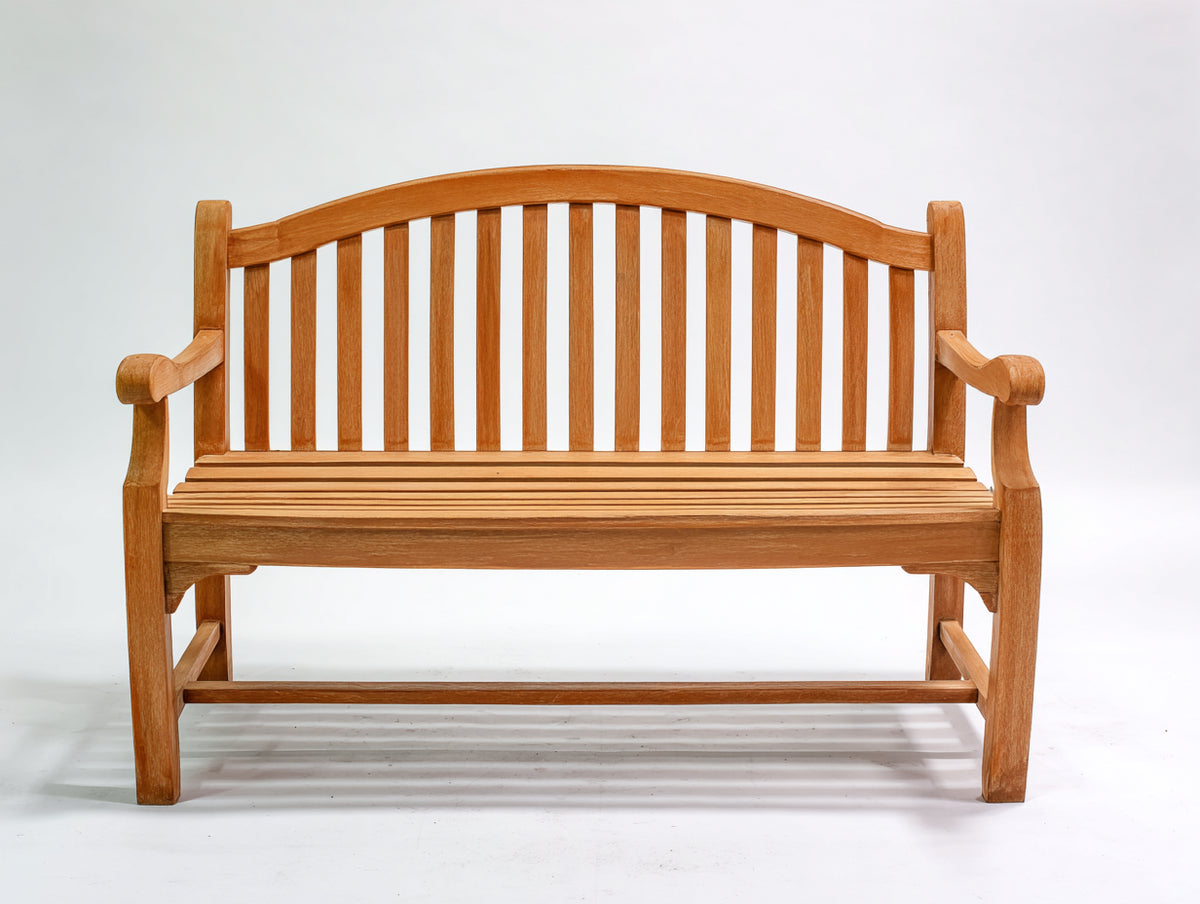 Gartenbank aus Holz 150 x 60 x 90 cm - Naturholzfarben - Klassisches Design für Garten und Terrasse