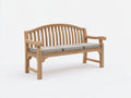 Gartenbank aus Holz 180 x 65 x 90 cm - Naturholz - Klassisches Design mit Sitzkissen für Garten und Terrasse
