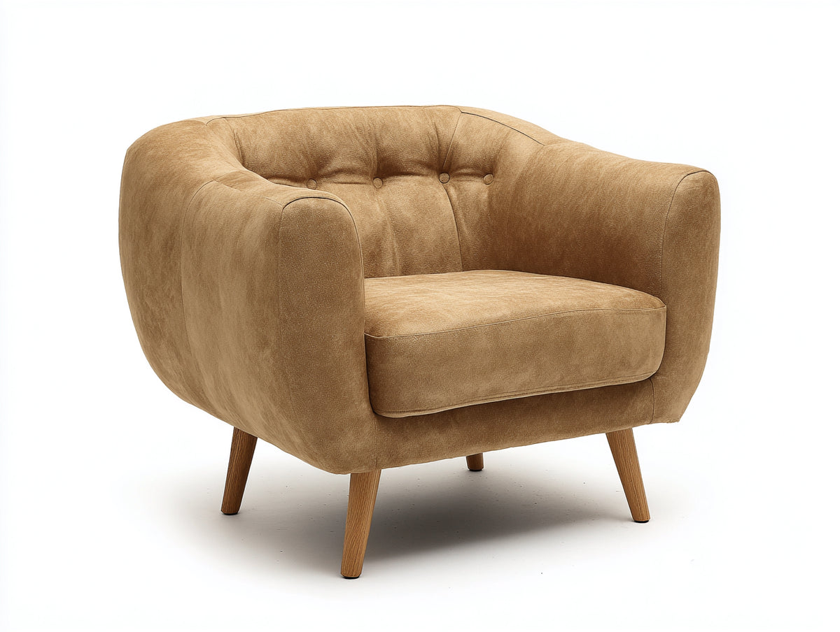 Sessel aus Stoff 85 x 80 x 85 cm - Beige - Modernes Design für Wohnzimmer und Lounge