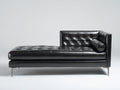Chaiselongue Ledersofa 220x90x85 cm - Schwarz - Modernes Design