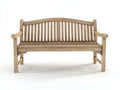 Gartenbank aus Holz 150 x 60 x 90 cm - Naturbraun - Klassisches Latten-Design mit Armlehnen für Terrasse und Garten