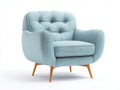 Sessel aus Bouclé Stoff 85 x 80 x 90 cm - Hellblau - Modernes Design für Wohnzimmer