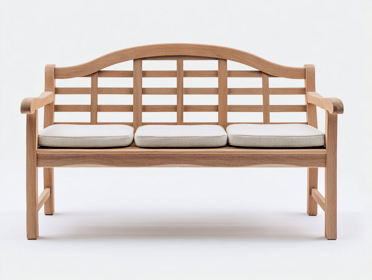 Gartenbank aus Holz 180 x 65 x 95 cm - Naturholzfarben - Klassisches Design für Garten und Terrasse